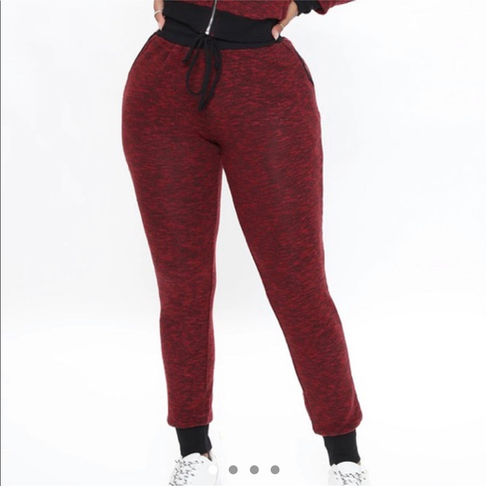 Black and red heathered pants